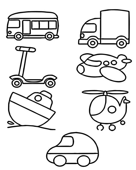 Desenhos de Meios de Transporte Grátis para Colorir e Imprimir