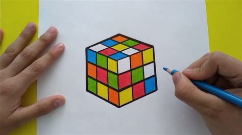 Como Dibujar Un Cubo De Rubik Paso A Paso How To Draw A Rubik S Cube