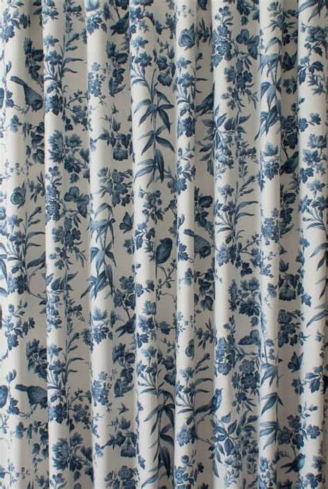 Amelia Blue Curtain Fabric