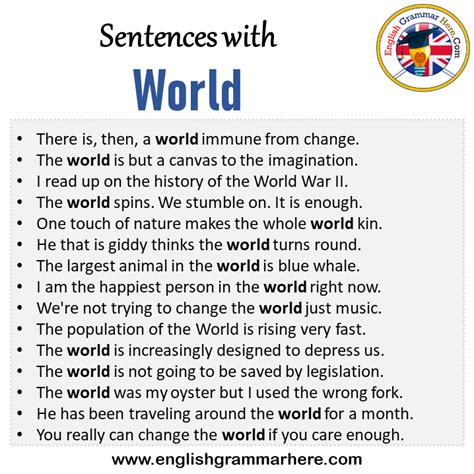 Sentences With World World In A Sentence In English Sentences For