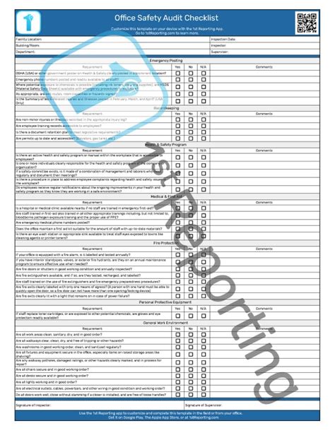 Safety Audit Checklist