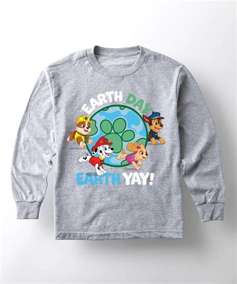 Paw Patrol Earth Day Yay Toddler And Youth Long Sleeve Graphic T