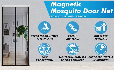 Lifekrafts Polyester Magnetic Mosquito Net For Door Mosquito Curtain