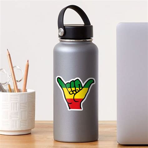 Aloha Shaka Hands Reggae Rasta Fari Colors Sticker For Sale By Alma