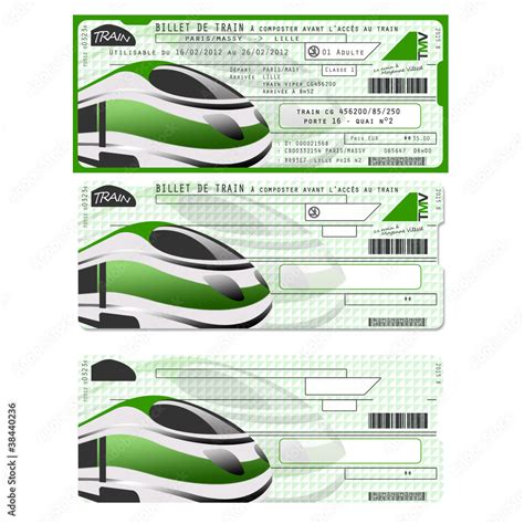 Billets De Train Factices Template Stock Illustration Adobe Stock