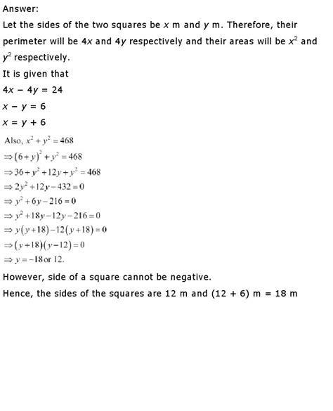 NCERT Solutions For Class 10th Maths Chapter 4 Quadratic Equations