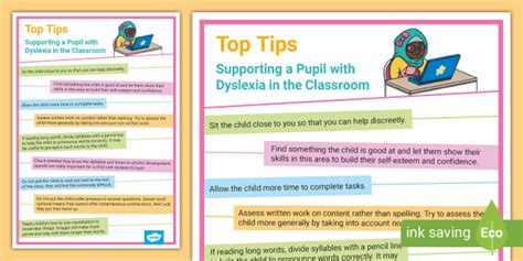 Classroom Tips For Supporting Pupils With Dyslexia Twinkl