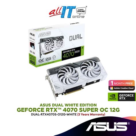 Asus Dual Geforce Rtx 4070 Super White Oc Edition 12gb Gddr6x Graphics Card Dual Rtx4070s O12g