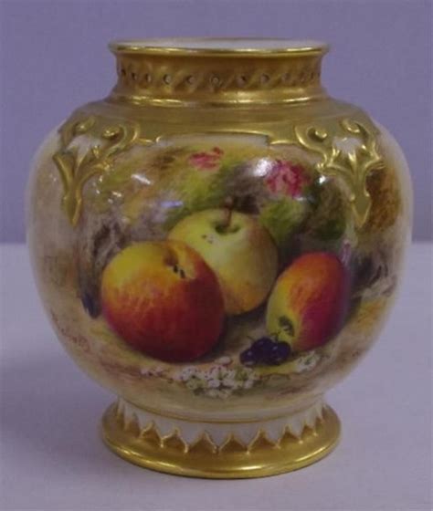 Handpainted Fruit Vase By Ricketts Royal Worcester Royal Worcester