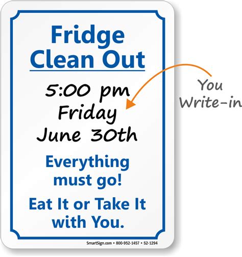 Office Refrigerator Signs