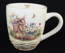 Cracker Barrel EASTER TREASURES Bunny Rabbit Floral Mug Coffee Cup