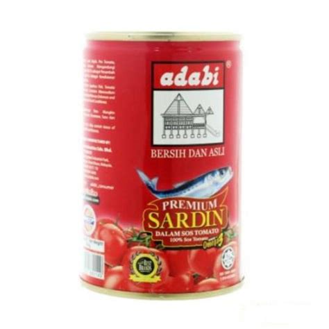 Adabi Sardines In Tomato Sauce 425g Sadin Dalam Sos Tomato Adabi