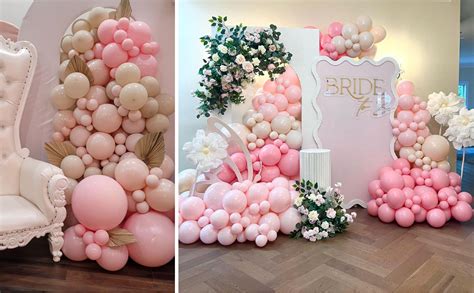 120pcs Dusty Rose Balloon Garland Arch Kit Dusty Pink Balloons Garland Double