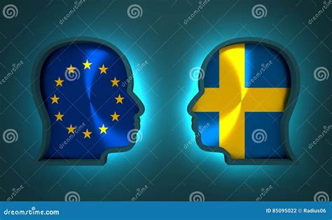 Relación Diplomática Y Económica Entre La Unión Europea Y Suecia Stock