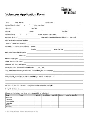 Fillable Online Volunteer Expression Of Interest Form Connect Health