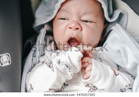 Portrait Cute Chinese American Baby Stroller Stock Photo 1476317201