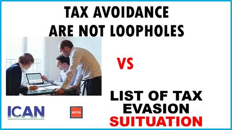 Taxation List Of Suituations Leading To Tax Tax Evasion Vs Avoidance