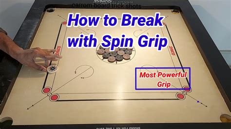 How To Break With Spin Grip Carrom Board Trick Shots Youtube