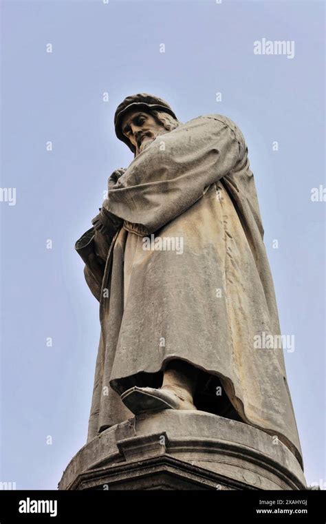 Monument By Pietro Magni Leonardo Da Vinci From Piazza Della