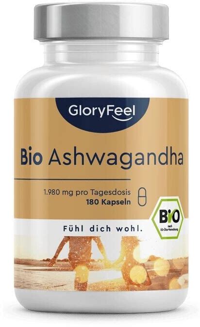 Gloryfeel Bio Ashwagandha 1 980 Mg Kapseln 180 Stk Ab 15 37