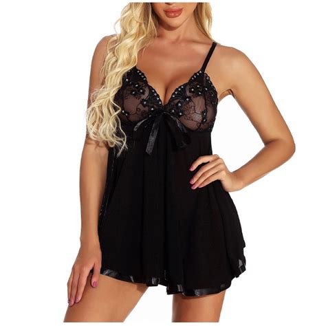 Jggspwm Women S Plus Size Sexy Lingerie Set Two Piece Babydoll Teddy