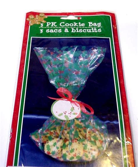 Cellophane Cookie Tray Bags Christmas Holly Berry Clear Etsy