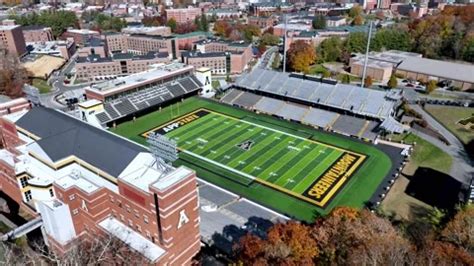 aerial appalachian state football stadiu... | Stock Video | Pond5