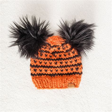 Halloween Baby Beanie Orange Baby Beanie Black Knit Beanie | Etsy