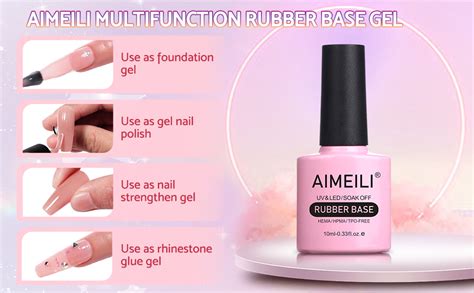 Amazon Aimeili Hema Free Rubber Base Gel For Nails Soak Off U V