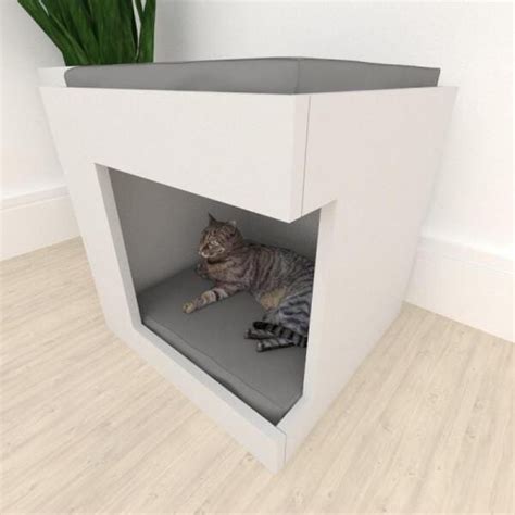 Casinha caminha para gato alto padrão mdf Cinza MadeiraMadeira