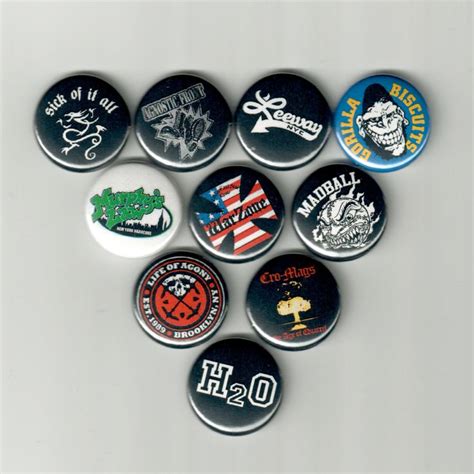 NYHC Hardcore Punk 1 Pin Back Buttons Agnostic Front Warzone Murphys