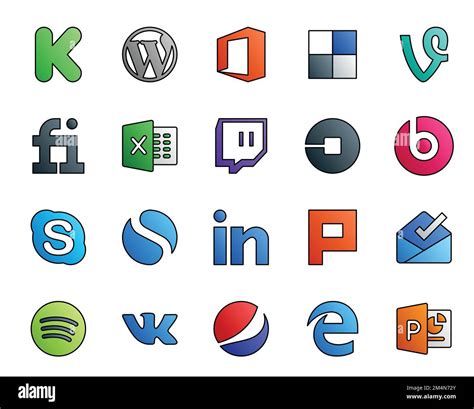 20 Social Media Icon Pack Including Plurk Simple Twitch Chat Beats