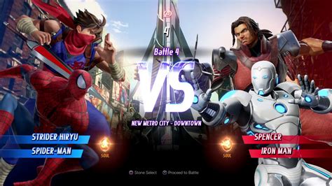 Marvel Vs Capcom Infinite Strider Hiryu Spider Man Gameplay In Arcade