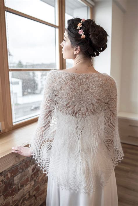 Wedding Mohair Wrap Knitted Gray Shawl Wedding Lace Shawl Bride