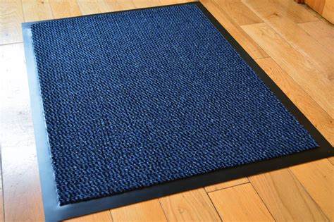 Small Blueblack Speckled Door Mat Rubber Backed Runner Barrier Mats