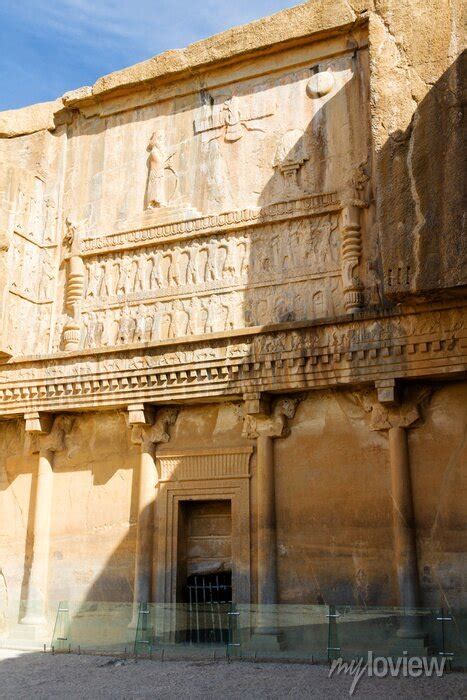 Ruins Of Apadana And Tachara Palace Behind Stairway With Bas Adesivos