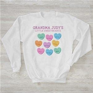 Grandma S Sweethearts Personalized Hanes Crewneck Sweatshirt