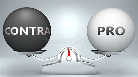 Contra And Pro In Balance Pictured As Words Contra Pro And Yin Yang