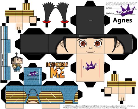 Free Cubeecraft Paper Craft Of Agnes From Despicable Me Paper Toy