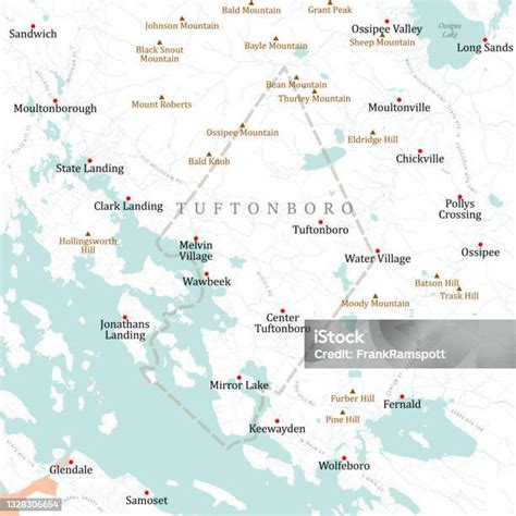 Nh Carroll Tuftonboro Vector Road Map Stock Illustration Download