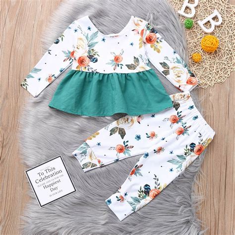 Ropa de niñas recién nacidos bebés niñas manga larga Floral Tops