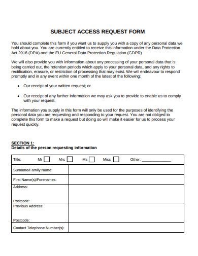 Free Access Request Form Templates In Pdf Ms Word Google Docs