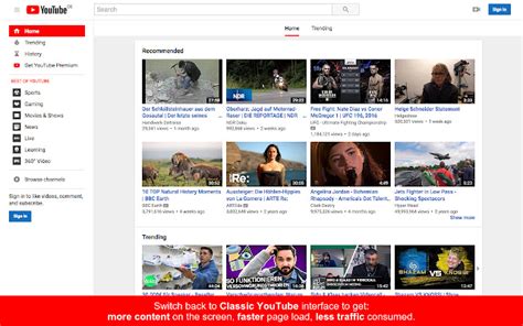 Good Old Youtube Extension Switch To Classic Interface