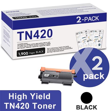 Pack Black Tn Tn Toner Cartridge Replacement For Brother Tn