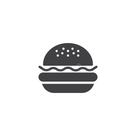 Icono Plano De La Hamburguesa Grande Muestra Del Vector Pictograma