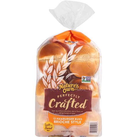 Nature S Own Perfectly Crafted Brioche Style Hamburger Buns 12 Ct Bag