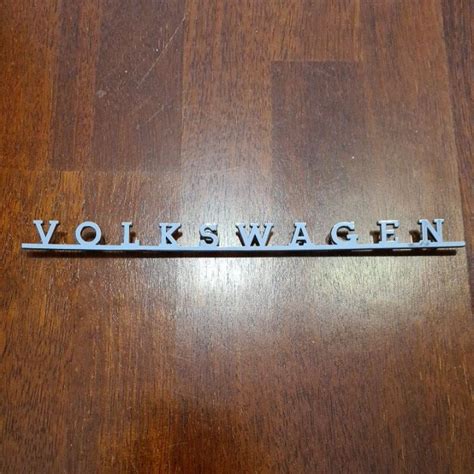 Volkswagen Script Badge Emblem Chrome Type 2 Bus 63 72 Rear Hatch Vw T2