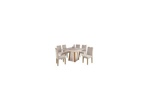 Conjunto Mesa Julia Tampo Giratório e 6 cadeiras Isabela New Ceval