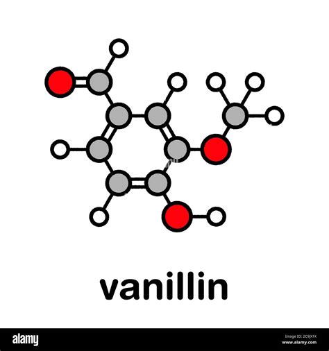 Vanillin Vanilla Extract Molecule Stylized Skeletal Formula Chemical