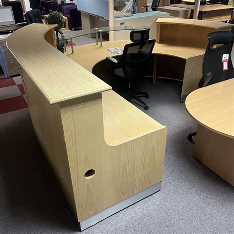 Curved Modular Reception Desk Oak Penningtons Office Furniture